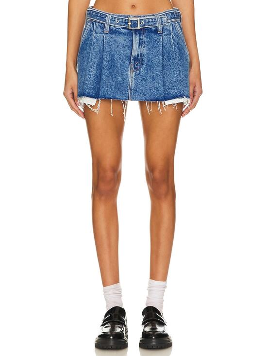 MOTHER Dresses & Skirts - Mother Pleated Blue Nibbler Mini Skirt Size 24